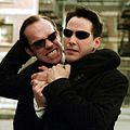 Matrix Reloaded : Photo Hugo Weaving, Keanu Reeves, Lana Wachowski, Lilly Wachowski