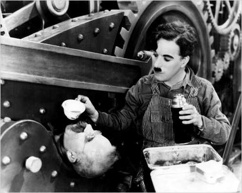 Les Temps modernes : photo Charles Chaplin, Chester Conklin