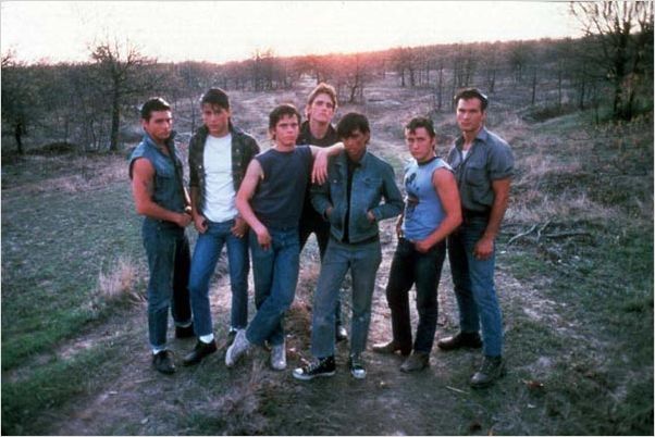 Outsiders : photo C. Thomas Howell, Emilio Estevez, Francis Ford Coppola, Matt Dillon, Patrick Swayze