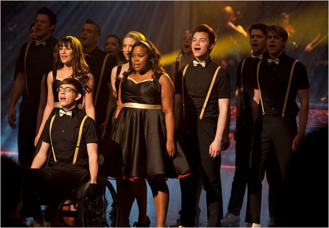 Photo Amber Riley, Chord Overstreet, Chris Colfer, Cory Monteith, Damian McGinty