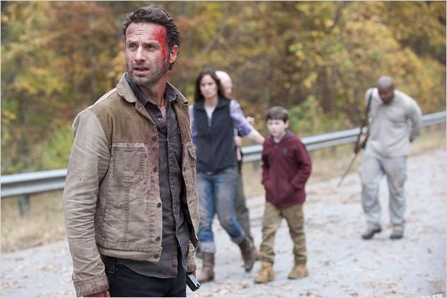 Photo Andrew Lincoln, Chandler Riggs, IronE Singleton, Sarah Wayne Callies, Scott Wilson