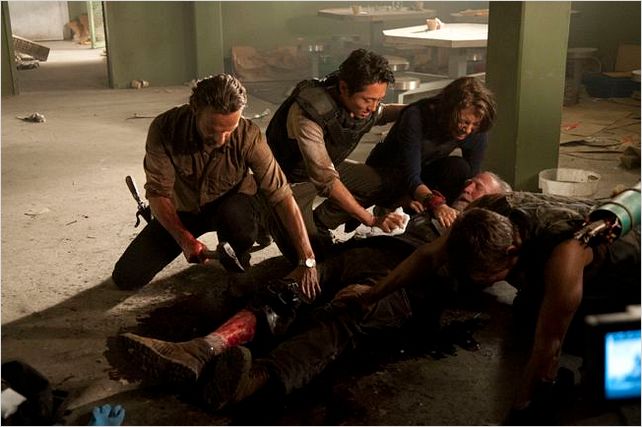 Photo Andrew Lincoln, Lauren Cohan, Norman Reedus, Scott Wilson (II), Steven Yeun