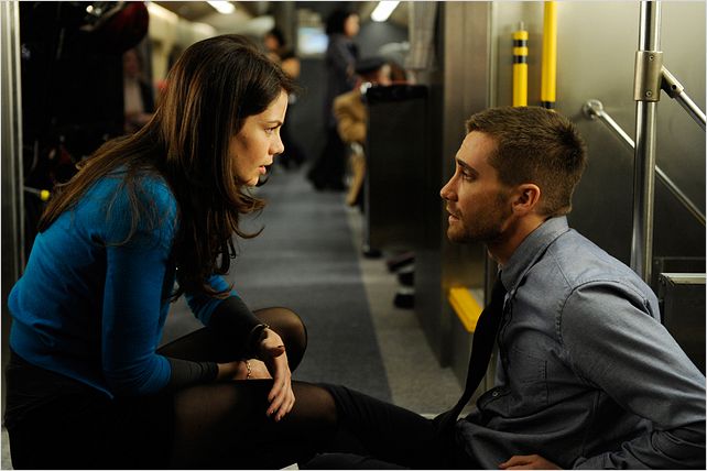 Source Code : photo Duncan Jones, Jake Gyllenhaal, Michelle Monaghan