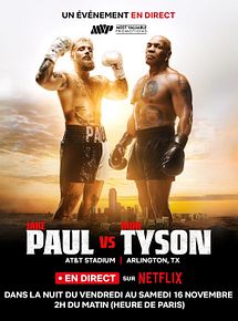 Affiche de Jake Paul vs. Mike Tyson, film à voir en streaming sur Pygargue