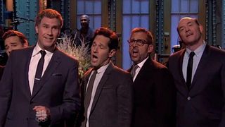 image de Le casting de Ron Burgundy et One Direction chantent ensemble