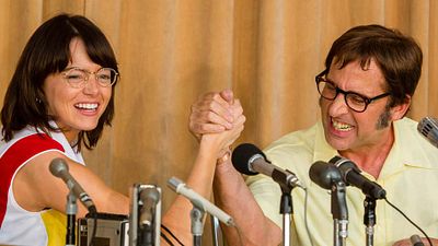 image de la news 4 vidéos Battle of the sexes : face-à-face sur le court pour Emma Stone et Steve Carell