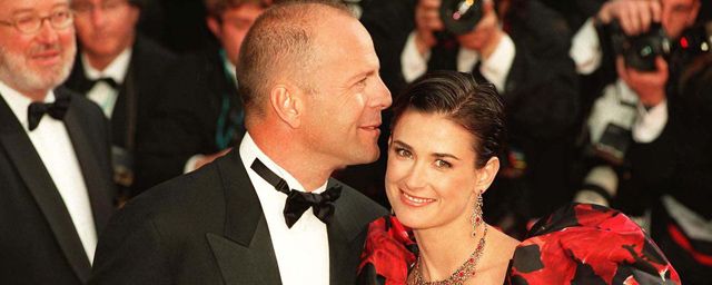 Demi Moore à Cannes en 1997, aux côtés de Bruce Willis venu présenter 