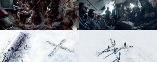 Comparaisons des storyboards (à gauche) et des plans du film (à droite).