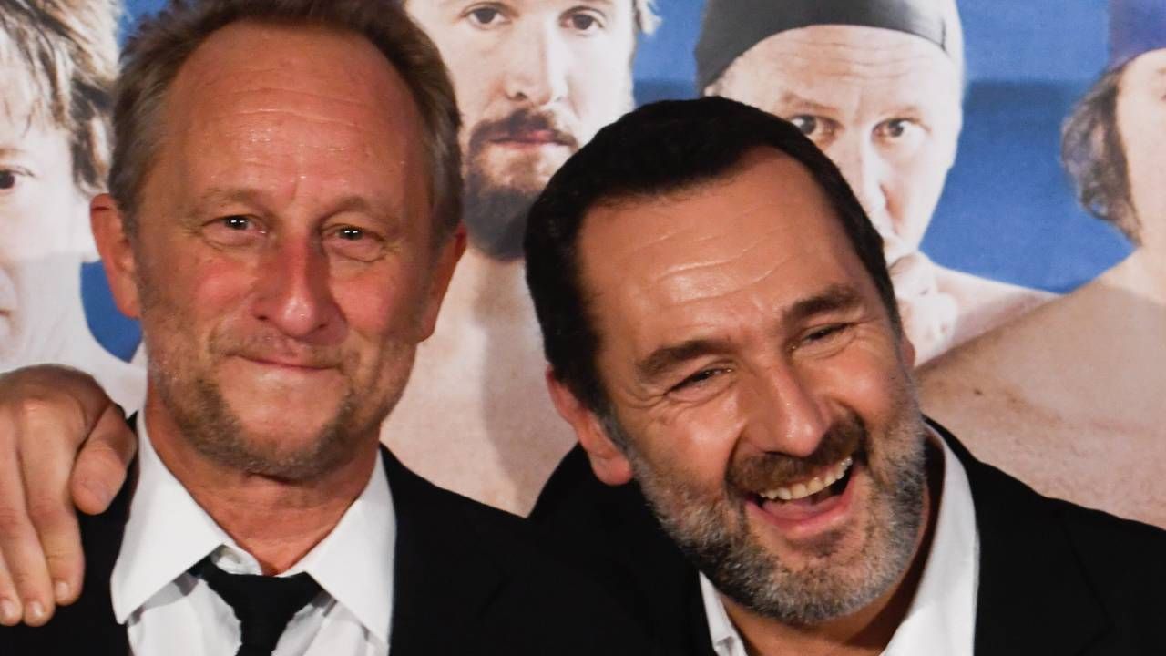 Benoit Poelvoorde et Gilles Lellouche au momentde la sortie du Grand Bain