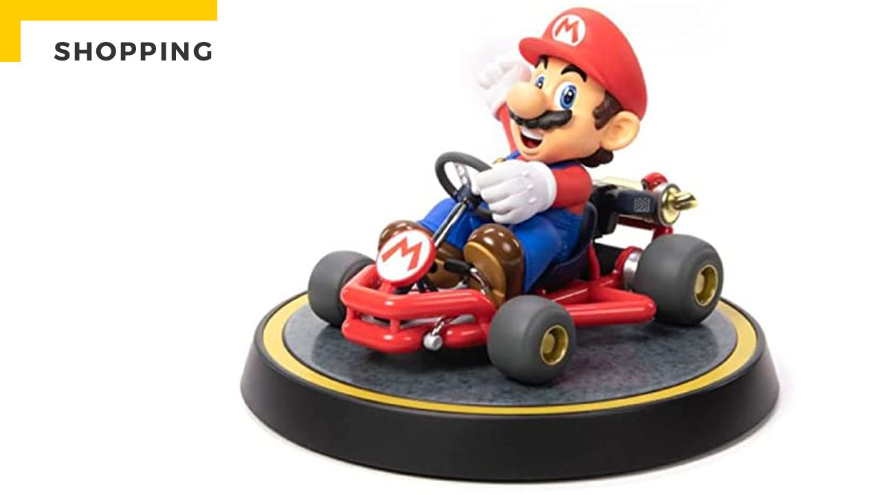 Super Mario is back… in statue form and accompanied by his legendary card!