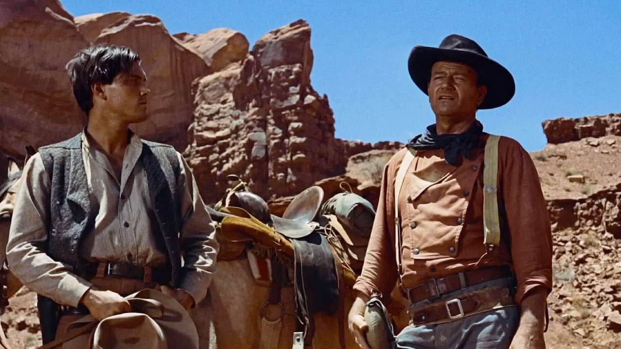 Jeffrey Hunter et John Wayne