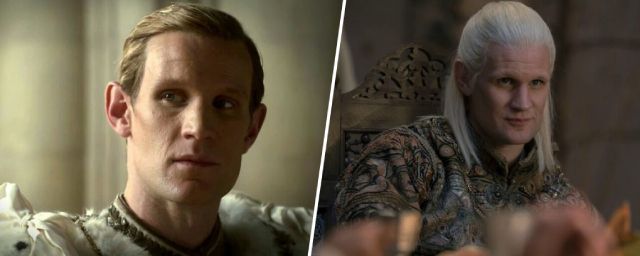 A gauche : Matt Smith dans The Crown; à droite : dans le rôle de Daemon Targaryen