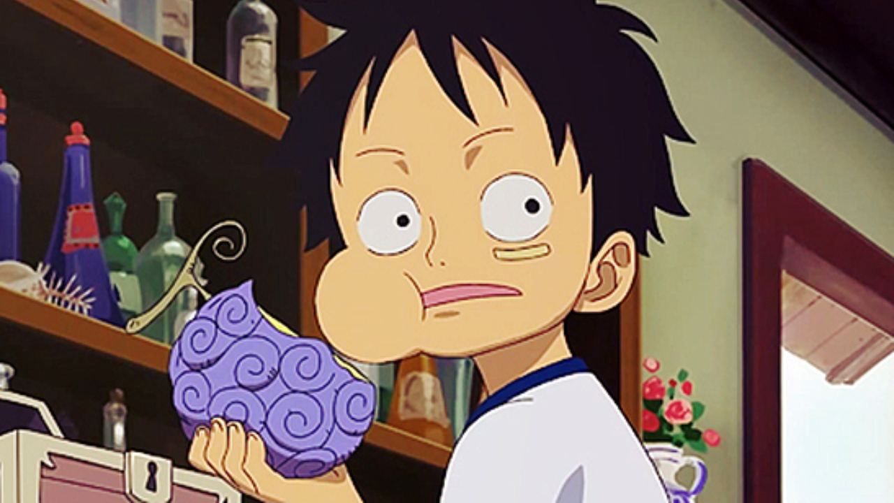 Luffy mangeant un Fruit du Démon