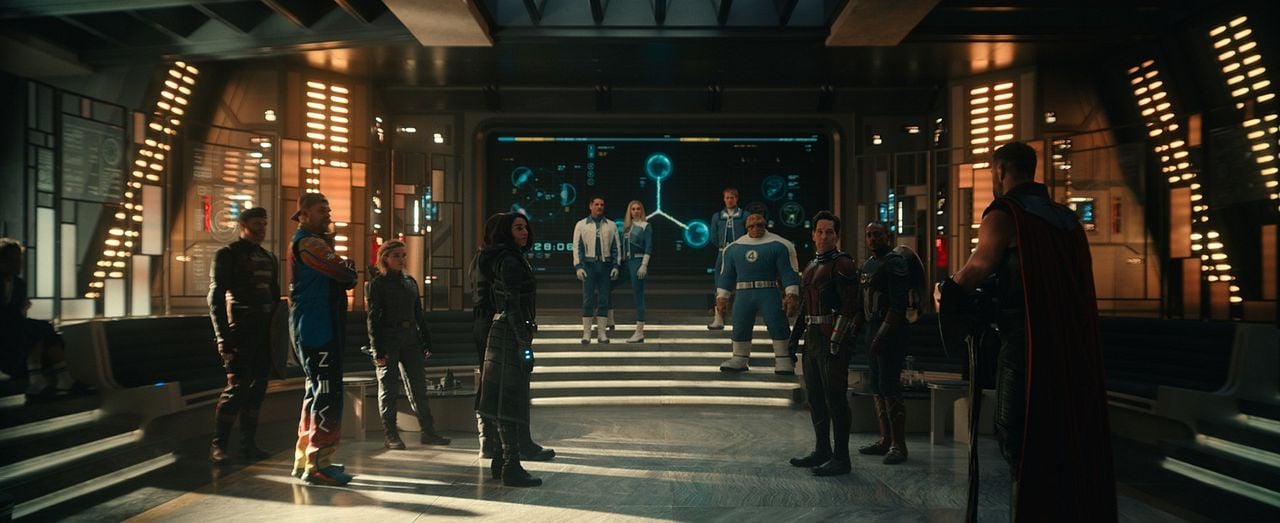Avengers: Doomsday : Photo Ebon Moss-Bachrach, David Harbour, Chris Hemsworth, Pedro Pascal, Paul Rudd, Wyatt Russell, Vanessa Kirby, Hannah John-Kamen, Florence Pugh, Joseph Quinn, Anthony Mackie