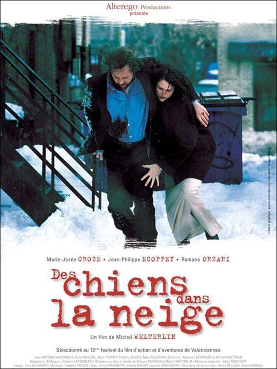 Des chiens dans la neige : Affiche