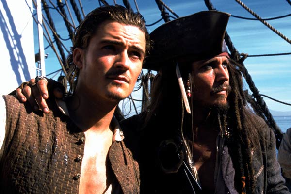 Pirates des Caraïbes : la Malédiction du Black Pearl : Photo Johnny Depp, Orlando Bloom
