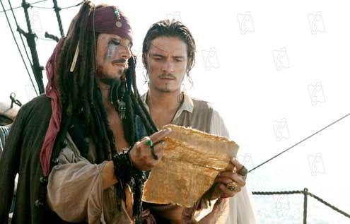 Pirates des Caraïbes : le Secret du Coffre Maudit : Photo Gore Verbinski, Johnny Depp, Orlando Bloom