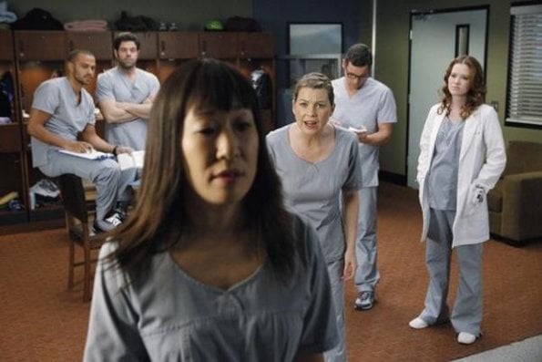 Grey's Anatomy : Photo Sandra Oh, Robert Baker, Jesse Williams, Justin Chambers (I), Ellen Pompeo, Sarah Drew