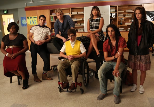 Glee : Photo Jenna Ushkowitz, Kevin McHale, Darren Criss, Chord Overstreet, Alex Newell, Samuel Larsen, Melissa Benoist