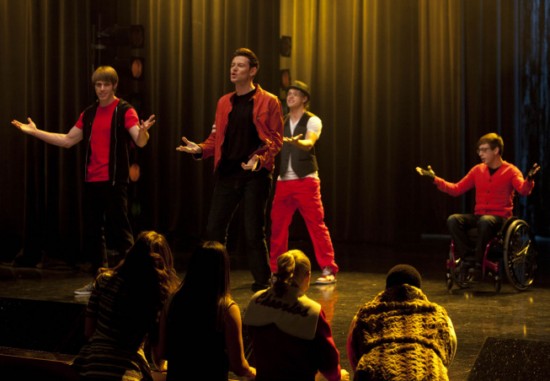 Glee : Photo Kevin McHale, Cory Monteith, Chord Overstreet, Blake Jenner
