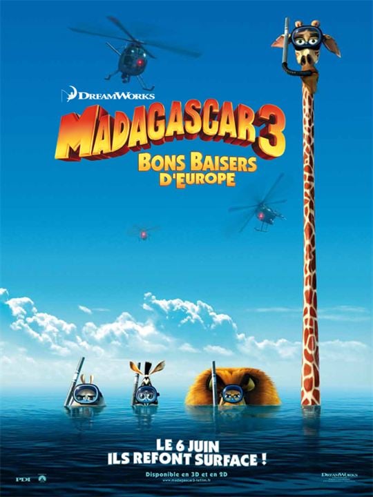 Madagascar 3, Bons Baisers D’Europe : Affiche