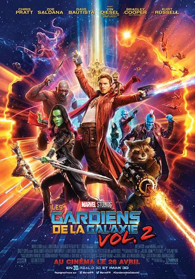 Les Gardiens de la Galaxie 2 avec Chris Pratt et Zoe Saldana