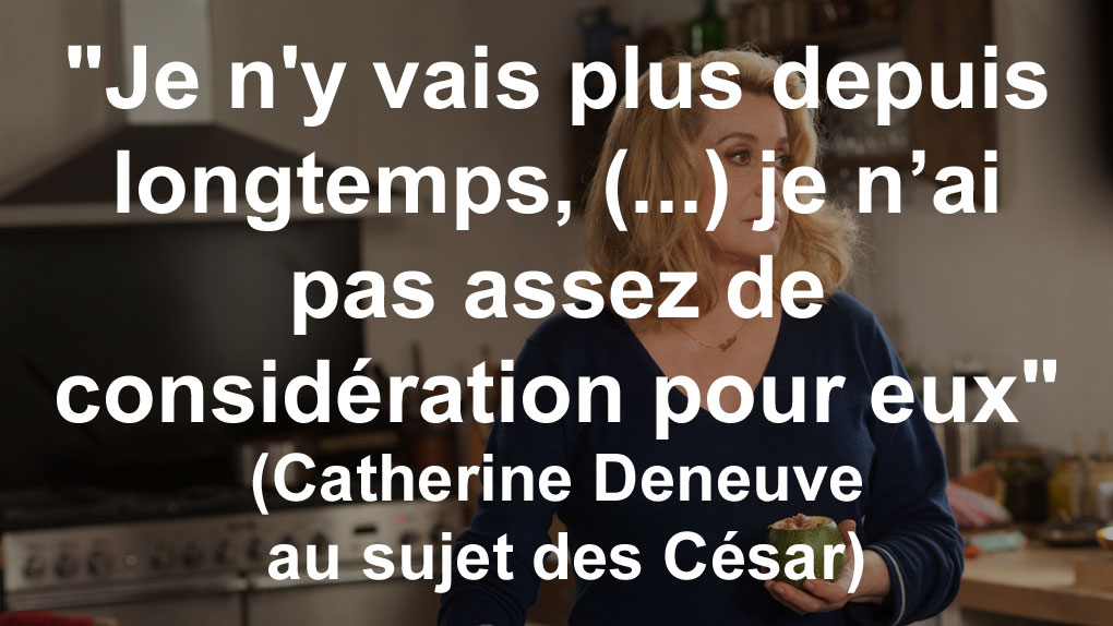 Catherine Deneuve ne se rendra plus à la cérémonie des César