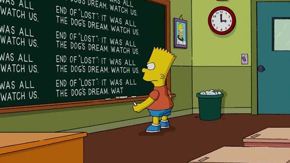 Les Simpson les meilleures phrases de Bart au tableau Le monde s’arrêtera peutêtre en 2012