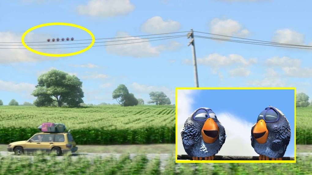 Drôles D'oiseaux Sur Une Ligne à Haute Tension Vice Versa : 20 détails cachés dans le film Pixar: Drôles d'oiseaux sur
