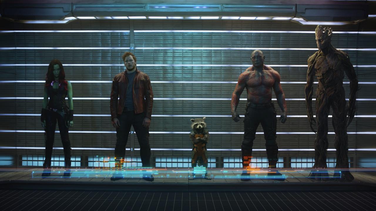 Les Gardiens de la Galaxie : Photo Chris Pratt, Dave Bautista, Zoe Saldana