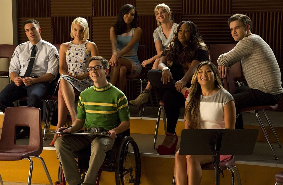 Glee : Photo Dianna Agron, Mark Salling, Amber Riley, Jenna Ushkowitz, Kevin McHale, Heather Morris, Naya Rivera