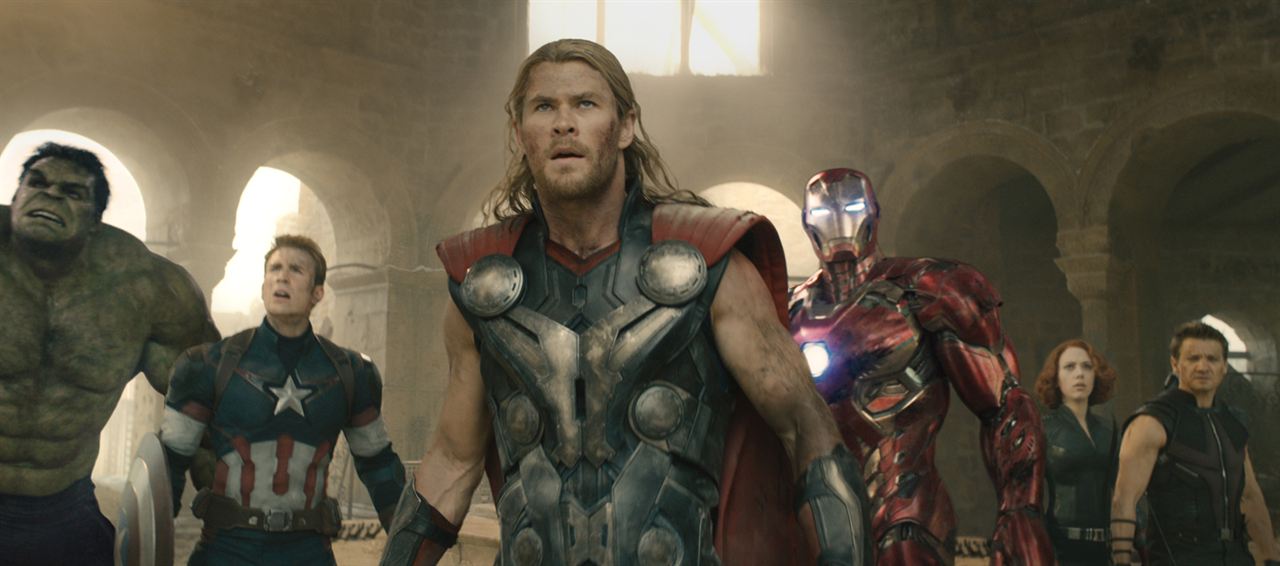 Avengers : L'ère d'Ultron : Photo Chris Hemsworth, Scarlett Johansson, Jeremy Renner, Chris Evans