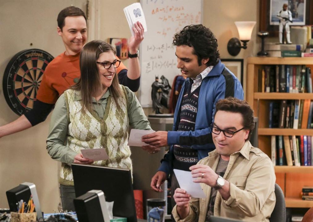 The Big Bang Theory : Affiche Jim Parsons, Kunal Nayyar, Johnny Galecki, Mayim Bialik