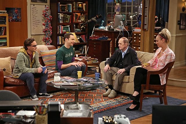 The Big Bang Theory : Photo Johnny Galecki, Bob Newhart, Kaley Cuoco, Jim Parsons