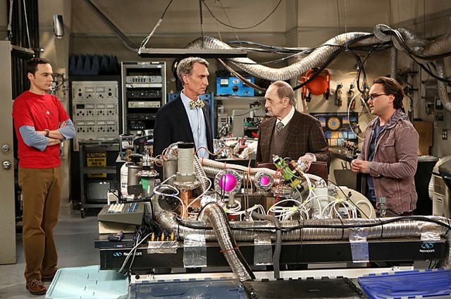 The Big Bang Theory : Photo Johnny Galecki, Bill Nye, Jim Parsons, Bob Newhart